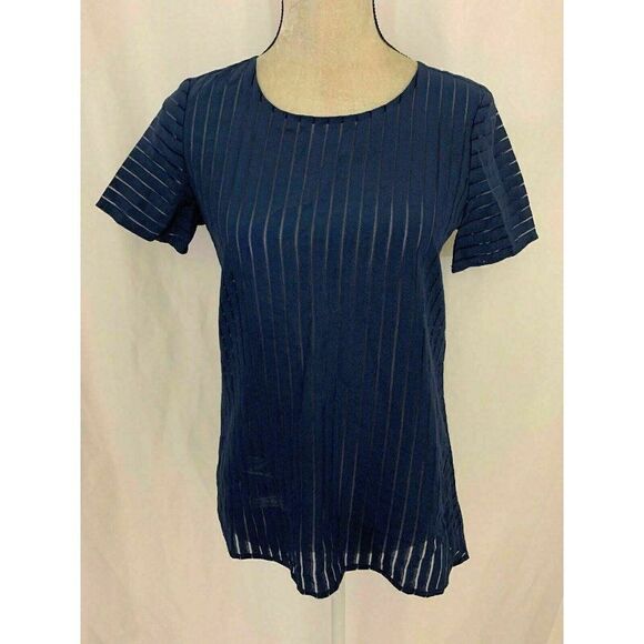 J Crew Crew Neck Striped Short sleeve top - Picture 1 of 8